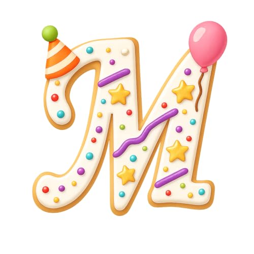 Mighty Gadget Fancy Cursive Letter A to Z Cookie Cutter - 4" Tall Alphabet Baking Mold (Random Color) (M) - color: M