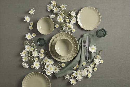 Lenox French Perle Scallop Matcha Stoneware 24-Piece Dinnerware Set for 8 - color: Matcha, style: 24-Piece Dinnerware Set