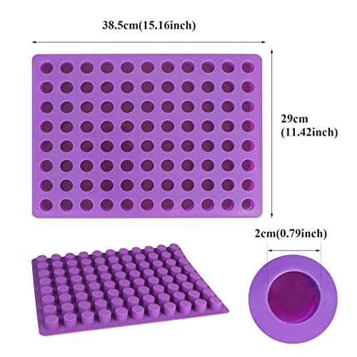 88-Cavities Mini Cylinder Silicone Mold Small Ice Mold Tray Round Silicone Candy Molds for Ice Cube Cake Decoration Chocolate Mold Jelly Candy Mold for Candy Chocolate Gummy Baking