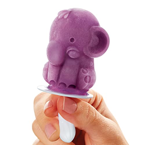 Zoku Safari Pop Molds, 4 Different Easy-release Silicone Popsicle Molds in One Tray, Fun Jungle-inspired Designs, BPA-free - style: Safari
