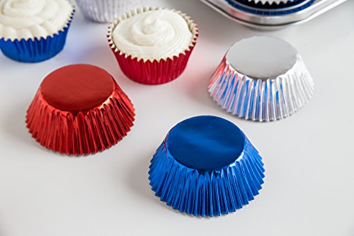 Fox Run Patriotic Muffin and Cupcake Liners, 45 Standard Size Foil Wrappers - color: Multicolor