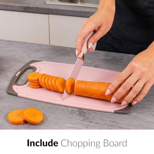 19 PCS Pink Silicone Cooking Utensils Set with Wooden Handle & Knife Set Block, Heat-Resistant Spatula, Spoon, Ladle, Whisk with Holder – BPA Free, Silicone Kitchen Utensil Set for Cooking & Baking - color: Pink