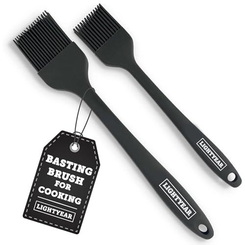 Lightyear Silicone Basting Brush for Cooking – Pastry Brush Set - color: Black