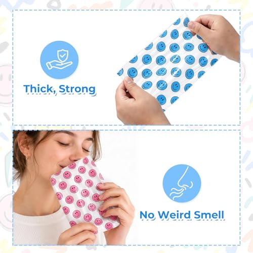Happy Face Cellophane Bags 200 Pack, Goody Bags with Ties, Treat Gift Bags - color: 200Pcs Yellow Red Purple Blue