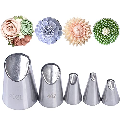 Chrysanthemum & Peony & suculent Piping Tips, Flower Icing Nozzles Set - color: K