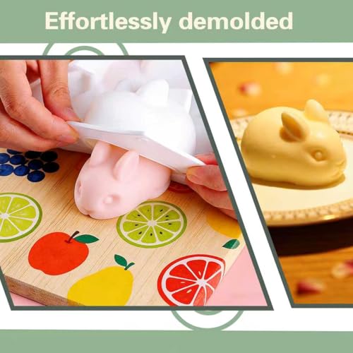 3D Rabbit Silicone Mousse Molds Easter Bunny Cake Baking Mold - color: Small Rabbits