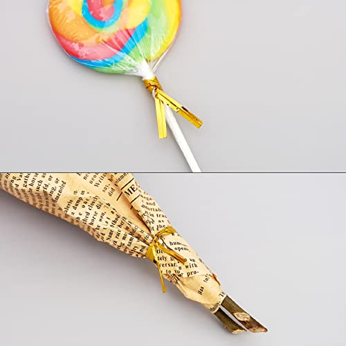 800 Pcs 4" Metallic Twist Ties(Gold) for Bakery Ties, Candy Bags, Coffee Bags, Goodie Bags Ties - color: Gold
