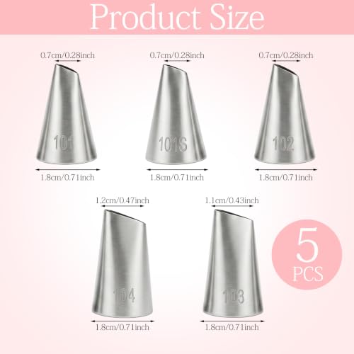 5 Pcs Piping Tips Set, Piping Nozzles Cake Decorating Supplies