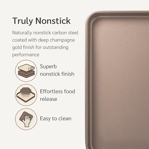 HAPPIELS 10 x 15 inch Nonstick Jelly Roll Sheet Pan 2-Pack, PFOA & BPA Free - size: 15'' Sheet Pan 2-Pack