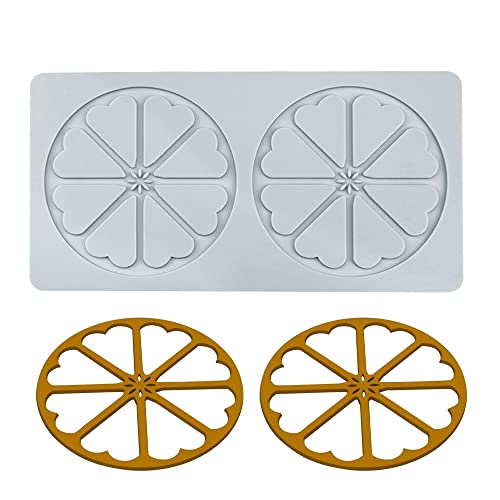 TUKE 3D Leaves Silicone Molds Flower Cake Fondant Mat Bee Leaf Pastry Moulds Rose Impression Chocolate Hollow Lace Mold (Sector_8.92x4.6x0.12inch_A) - size: Sector_8.92x4.6x0.12inch_A