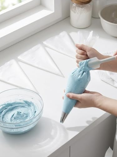 Disposable Cake Decorating Piping Bags, Pastry Icing Bags for Frosting, Cream, Chocolate, Cookies, Cupcakes & Cake Decoration (Pack of 100) (Small (6.5"X10")) - size: Small (6.5"X10")