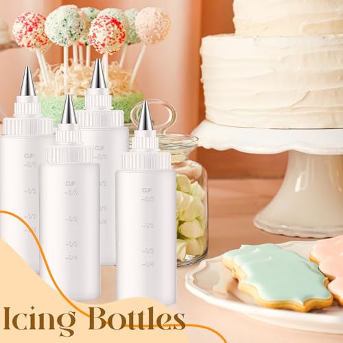 4 Pcs Squeeze Icing Bottles for Cookie Decorating,4 oz - size: 4 Ounces (Pack of 4)