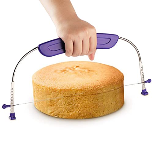 Kitchen Baking Tools Adjustable Cake Levelers Wire Cake Slicer Levelers With Handle Stainless Steel For Wedding Birthday Cake Leveler Cutter Slicer 12 Inch Professional Cake Leveler Adjustable Cake