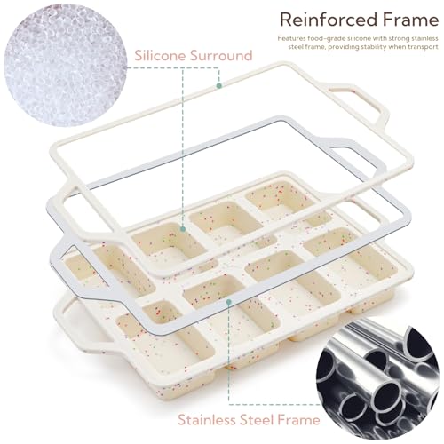 2 Pack Silicone Mini Loaf Pans, Reinforced Metal Frame