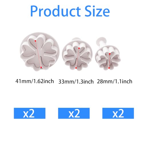 6PCS Flower Plunger Cookie Cutters Set, Cake Decorating Fondant Mold, Mini Plastic Fondant Molds for Cake Decorating Sugarcraft Baking Tools DIY Dessert Sculpting Kitchen Accessories - size: Flower