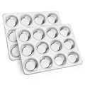 TeamFar 12-Cup Muffin Pan, Stainless Steel Cupcake Pans Muffin Tin Set