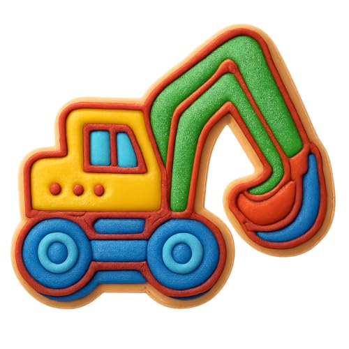 Wheeled Excavator Cookie Cutter & Stamp, Fondant & Clay - 4x3.3"