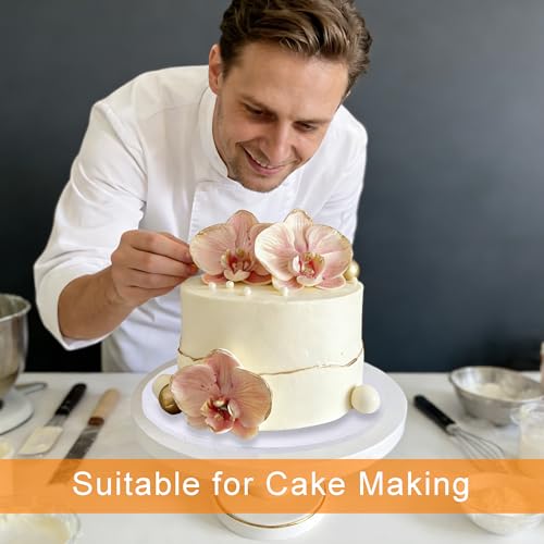 14 inch Round Cake Drum Boards, Dulinkas 1/4 Inch Thick White Corrugated Cardboard Cake Base Grease-Resistant Cake Boards for Multi-Layer Cakes, Weddings & Parties 10 Pack - size: 14 inch
