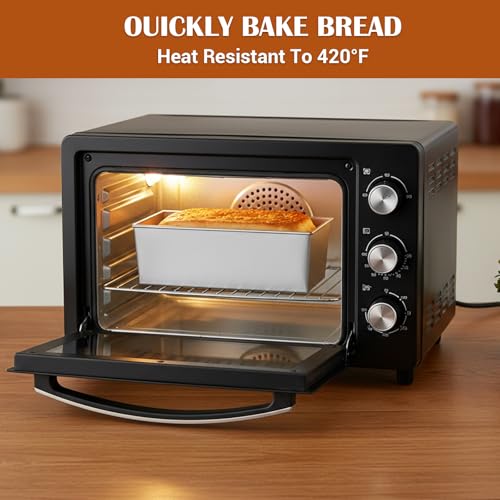 2 Pcs Pullman Loaf Pan with Lid, 13x4 Inch 2lb Dough Capacity Non-Stick Bread Baking Pan for Sandwich Bread, Toast, Sourdough and Homemade Baking, Silver