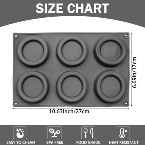 Silicone Shot Glass Molds 6-Cavity for Chocolate and Pudding - color: Gray(Round)-R0263