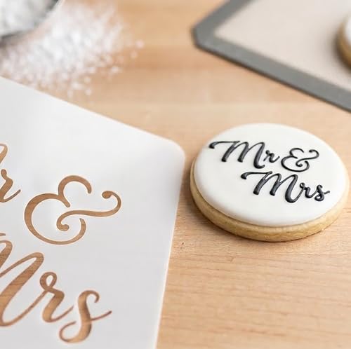 16Pcs 4x4Inches Wedding/Engagement Cookie Stencils, Love/Bride to Be/Miss to Mrs/I Do Stencil for Baking, Royal Icing, Sugar Cookie, Bridal Shower Decor, Cards Decorating Tools & Personalized Gifts