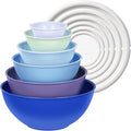 Greentainer Plastic Mixing Bowls with Lids Set for Kitchen, 6 Set Nesting Bowls for Mixing, Baking, Prepping, Cooking and Serving Food, Mixing Bowls Dishwasher, Microwave Safe - color: Dark Blue