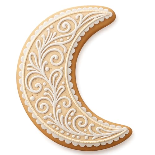 Waxing Crescent Moon Cookie Cutter & Stamp, Fondant & Clay - 4x2