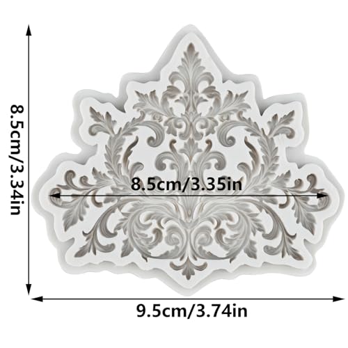 Baroque Curlicues Scroll Relief Lace Border Fondant Silicone Molds - color: Style W