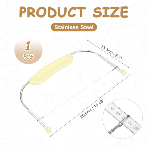 uxcell Cake Cutter Slicer Leveler with Plastic Handle Light Yellow - color: Light Yellow