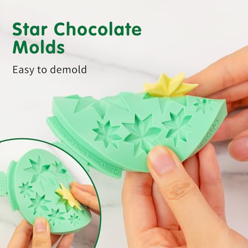 KALAIEN Star Molds Silicone, 2 Pcs Star Chocolate Mold - color: six/seven-pointed star