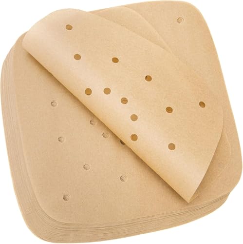 120Pcs Air Fryer Parchment Paper Liners, 8.5in Square Perforated parchment paper for Air Fryer, Premium Bamboo Steamer Liner for Air Fryers Baking Cooking Oven, 8.5 INCH - color: 8.5 Inch