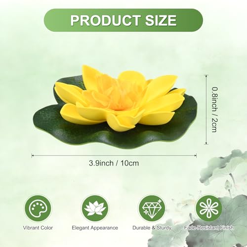 M METERXITY 1-Set Foam Lotus Flower 4 inch for Garden, Yellow - color: Yellow, size: 3.9 Inch