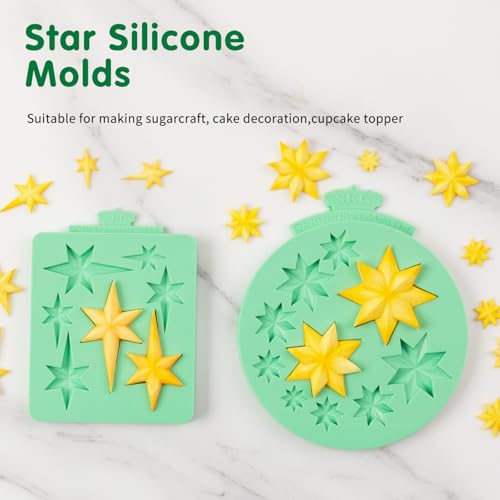 KALAIEN Star Molds Silicone, 2 Pcs Star Chocolate Mold - color: six/seven-pointed star