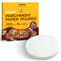 Katbite Unbleached Parchment Paper Rounds, Heavy Duty, White, 9 Inch 200Pcs - color: White, size: 9inch