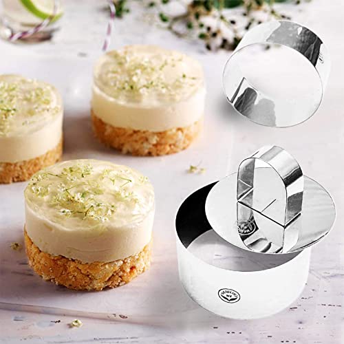 NewlineNY Stainless Steel Dessert Rings (12 Pcs) Round Square Rectangular Appetizers Molded Salads, Cakes Mousse Molding Layering Cake Cutter - size: 12 Pcs Round Square Rectangular