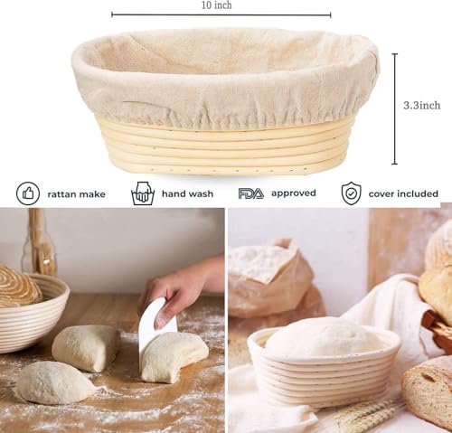 6 Pcs Oval Banneton Proofing Cloth liner 10 inch Bread Baking Basket Liner - style: Oval