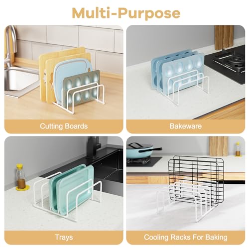 Cutting Board Organizer Storage, Baking Sheet Rack under Cabinet - color: 1pc, White