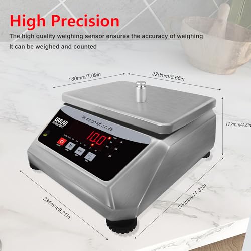UXILAII Professional Waterproof Scale Stainless Steel Scale 110V 6kg 0.1g - size: 6kg0.1g