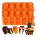 Halloween Silicone Molds 8-Cavity Chocolate Molds with Skull Shapes Spooky Fall Silicone Candy Molds for Baking Cake Soap Wax Melts Jelly Pudding 2Pcs - color: Style6