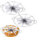 2 Pieces Pie Cutter Cake Marker Round 10.6 Inches Diameter Stainless Steel Cake Cutter Slicer Rust Proof, Divider with Side Handle Press for Commercial Home(8 Slice) - style: 8 Slice