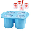 HIC Kitchen Big Shot Silicone Ice Tray, Non-Stick, Makes 4 Ice Shot Glasses - size: 4 Shot Glasses