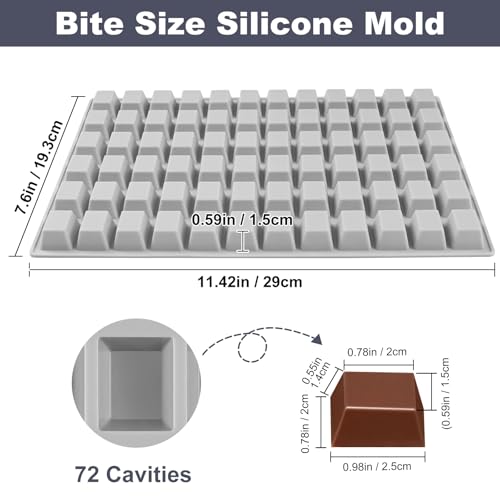 Square Caramel Hard Candy Molds, 72 Cavities Terrace Silicone Molds - color: 72 Cavity Square-Terrace Mold