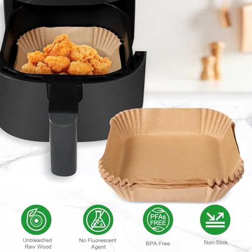 100Pcs Parchment Paper Air Fryer Liners for Beautiful 3 Qt Air Fryer