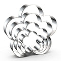 Plum Blossom Flower Cookie Cutter Set - 5 Inch, 4 Inch, 3 Inch, 2 Inch - Five Petal Scalloped Edge Spring Flower Cookie Cutters - color: Five Petal Flower
