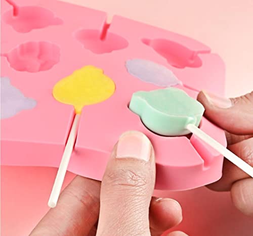 Cute Dino Silicone Lollipop Mold Set,T-rex Hard Candy Sucker Mold (Dino) - color: Dino
