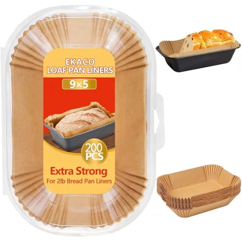 200 PCS Loaf Pan Liners, 9x5 Inch Loaf Pan Liners Baking Bread, Non-Stick Pre-Formed Parchment Paper for Bread Pan, Ideal Disposable Loaf Breads Liners - size: 9x5 Inch Rectangle