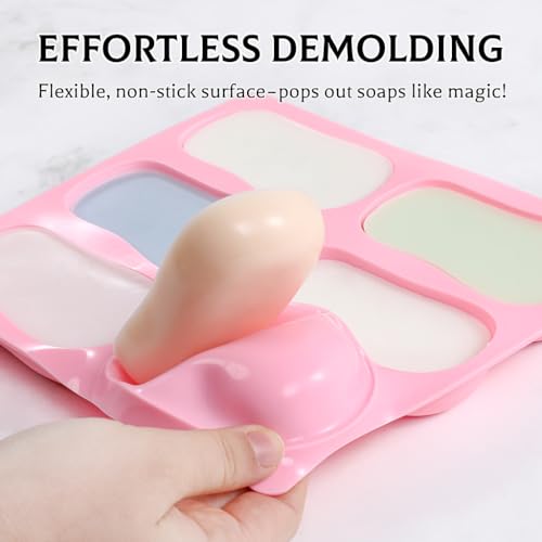 SJ Classic Soap Mold Set, 2-Pack 6-Cavity Silicone Soap Molds - color: Pink / Classic Oval