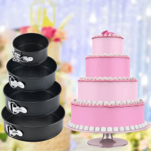 4 Pack Springform Pan Set 4, 7, 9,10 Inch Nonstick Baking Mold Cheesecakes - size: 4", 7", 9", 10" - 4 Pack Cake Pan Set