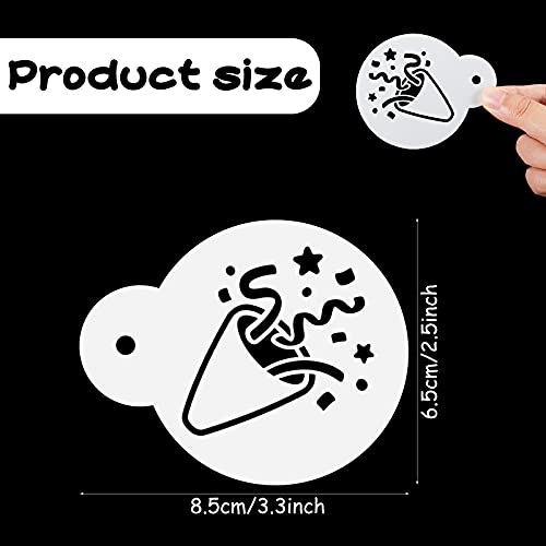 Tenare 20 Pcs Birthday Cookie Stencil for Baking Decoration