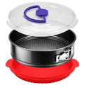 9 Inch Springform Cheesecake Pan with Lid and Protector Leakproof Spring Form Pan for Nonstick Cheesecake Travel Friendly Carbon Steel Bakeware for Pie Cake Pizza (9 inch)